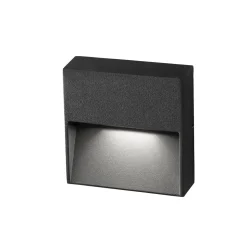 Egger DLS ulkoseinävalaisin Vigo Q musta 11x11 cm alumiini 3000 K 3,000 K