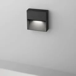 Egger DLS ulkoseinävalaisin Vigo Q musta 11x11 cm alumiini 3000 K 3,000 K