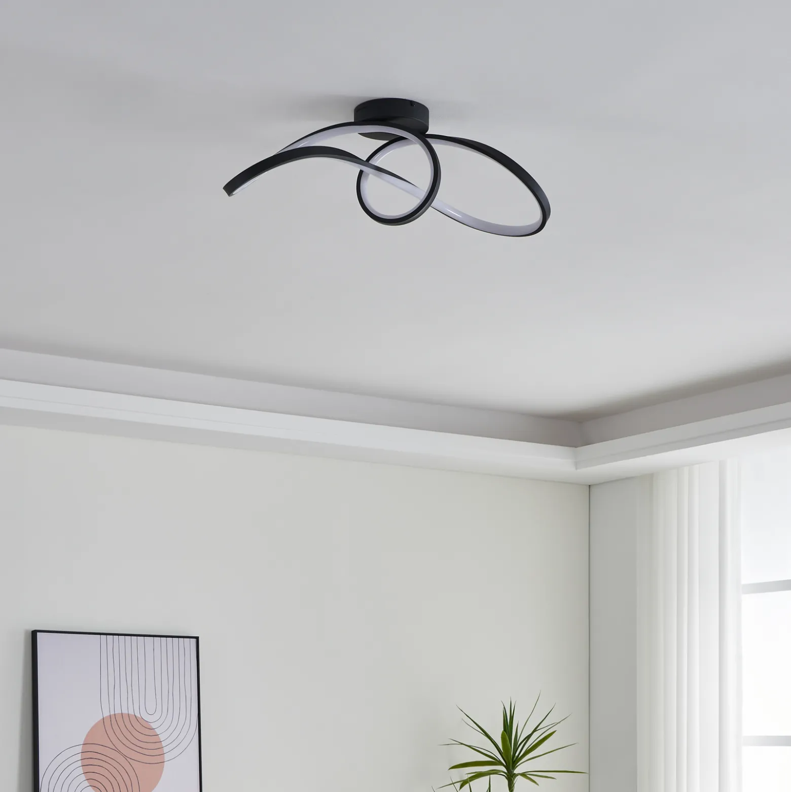 EGLO connect LED-kattovalaisin Calarossa-Z, musta, alumiini