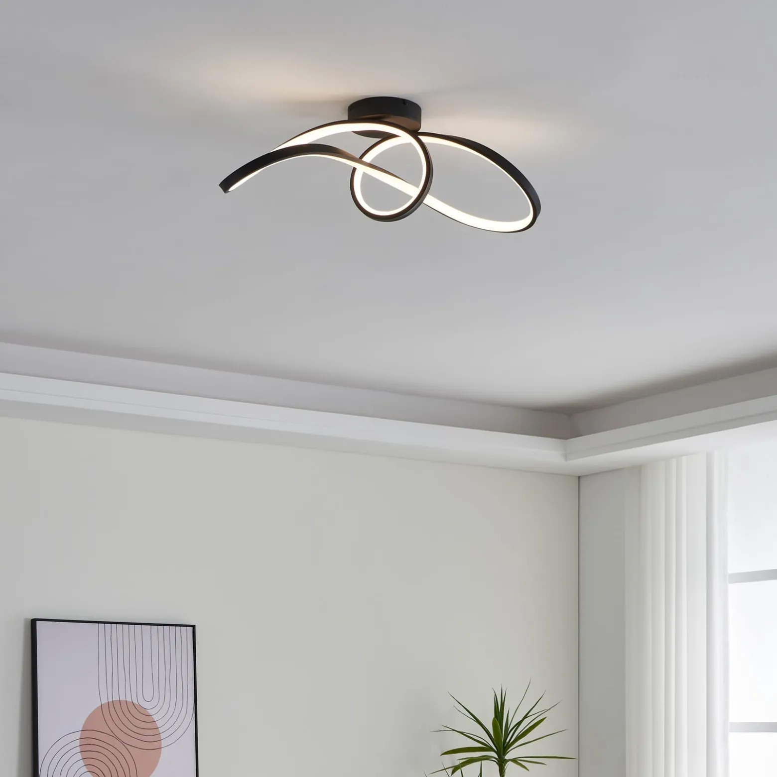 EGLO connect LED-kattovalaisin Calarossa-Z, musta, alumiini