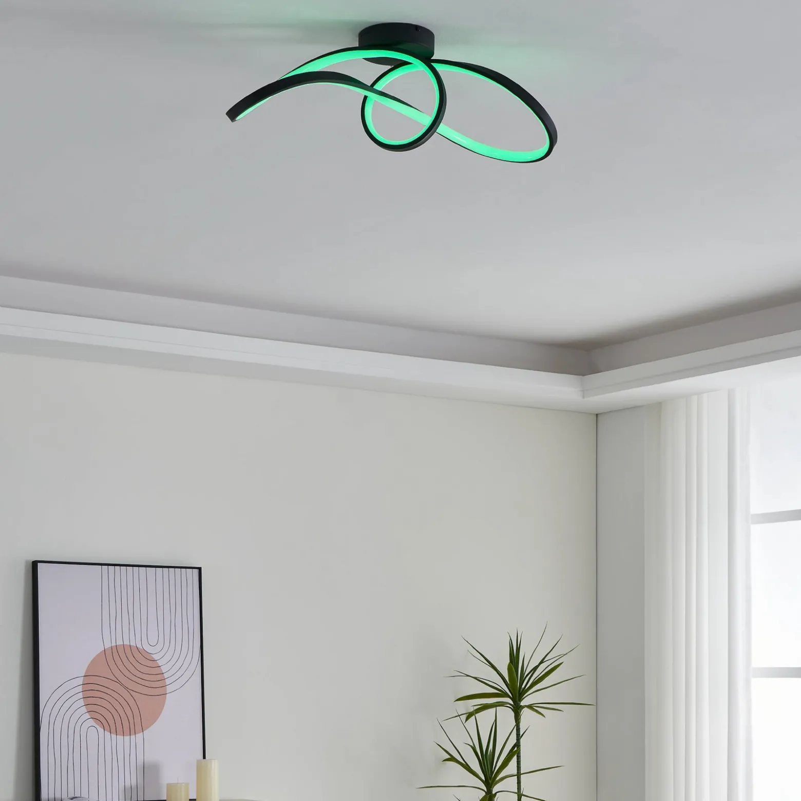 EGLO connect LED-kattovalaisin Calarossa-Z, musta, alumiini
