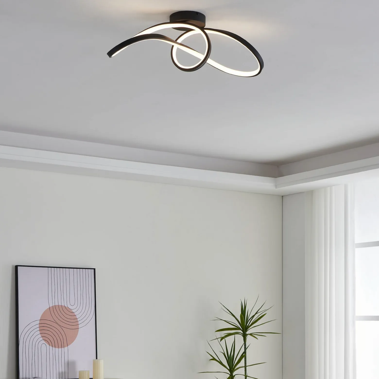 EGLO connect LED-kattovalaisin Calarossa-Z, musta, alumiini
