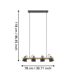 EGLO connect LED-kattovalaisin Hornwood-Z, 4-valaisin, musta