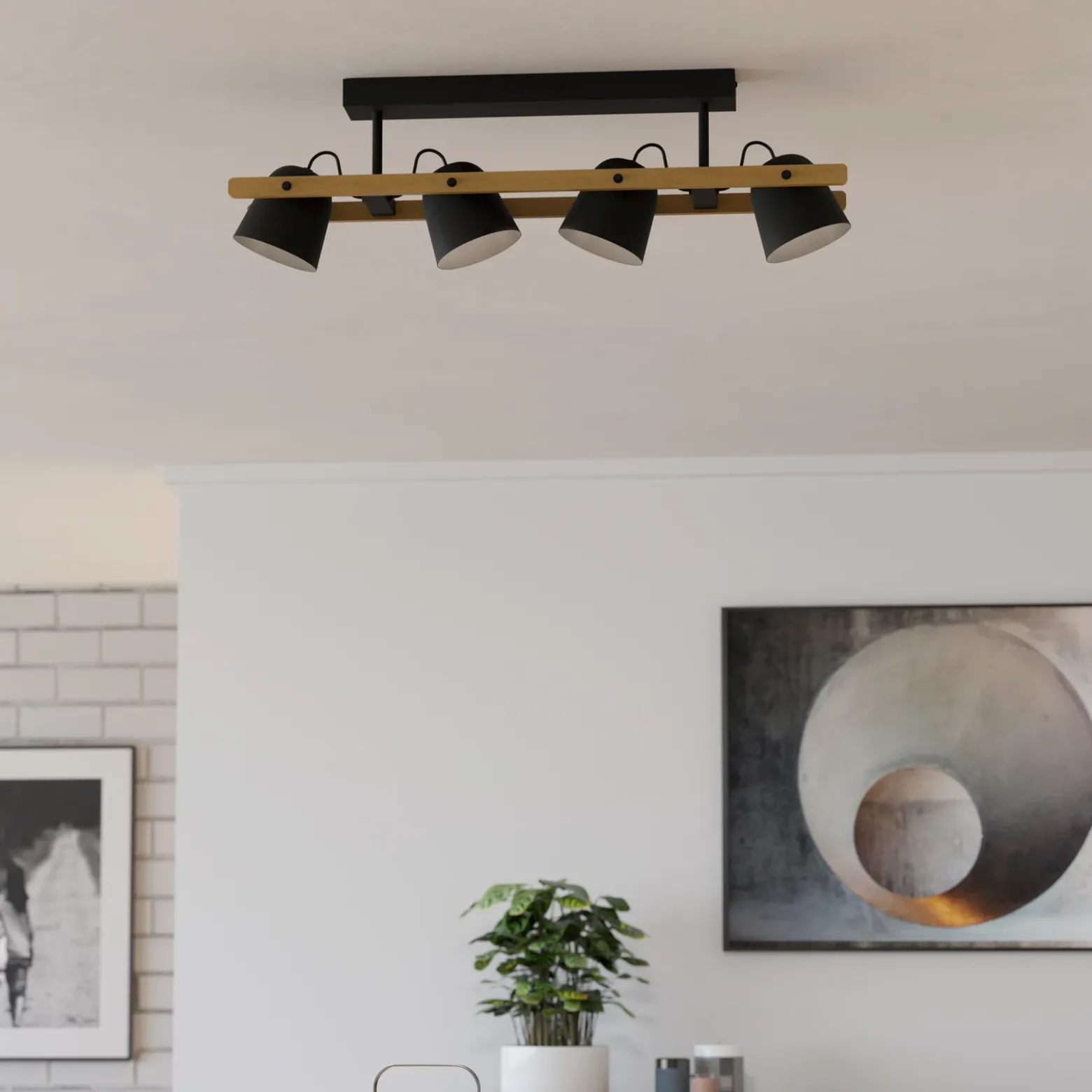 EGLO connect LED-kattovalaisin Hornwood-Z, 4-valaisin, musta