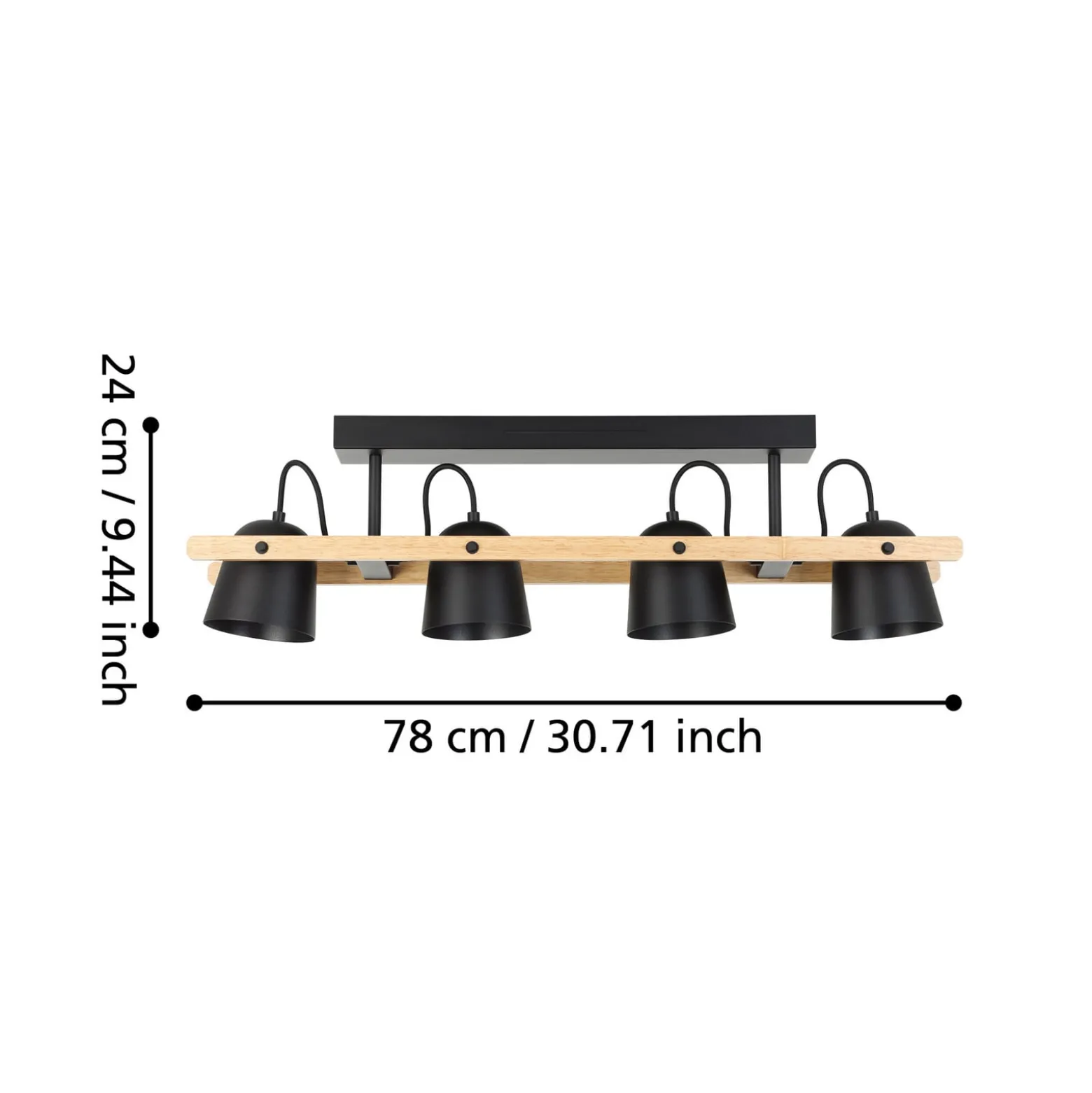 EGLO connect LED-kattovalaisin Hornwood-Z, 4-valaisin, musta