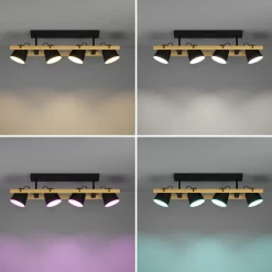 EGLO connect LED-kattovalaisin Hornwood-Z, 4-valaisin, musta