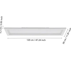 EGLO connect LED-kattovalaisin Padrogiano-Z 1-valo, 120 x 30 cm