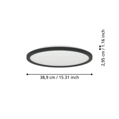EGLO connect LED-kattovalaisin Rovito-Z, musta, Ø 39 cm