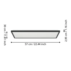 EGLO connect LED-kattovalaisin Rovito-Z, musta, 57 x 30 cm