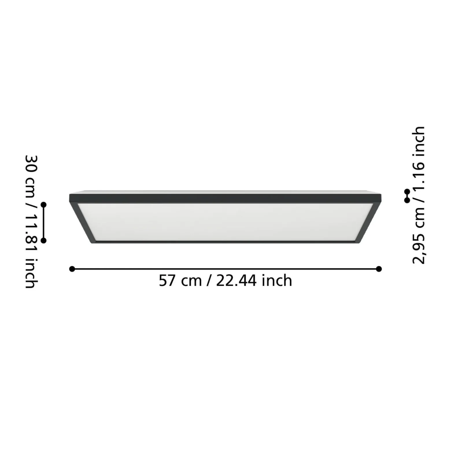 EGLO connect LED-kattovalaisin Rovito-Z, musta, 57 x 30 cm