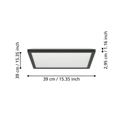 EGLO connect LED-kattovalaisin Rovito-Z, musta, 39 x 39 cm