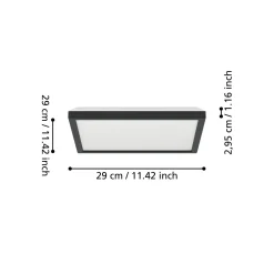 EGLO connect LED-kattovalaisin Rovito-Z, musta, 29 x 29 cm