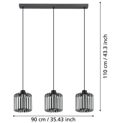 EGLO connect LED-riippuvalaisin Ginestrone-Z, 3-valoinen, musta