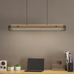 EGLO connect LED-riippuvalaisin Kokomo-Z, musta, puu, teräs