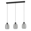EGLO connect LED-riippuvalaisin Molochio-Z, 3-valo, musta, kirkasvalkoinen