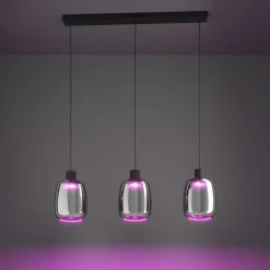 EGLO connect LED-riippuvalaisin Molochio-Z, 3-valo, musta, kirkasvalkoinen