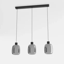EGLO connect LED-riippuvalaisin Molochio-Z, 3-valo, musta, kirkasvalkoinen