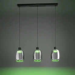 EGLO connect LED-riippuvalaisin Molochio-Z, 3-valo, musta, kirkasvalkoinen