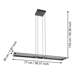 EGLO connect LED-riippuvalaisin Savilanas-Z, CCT, musta
