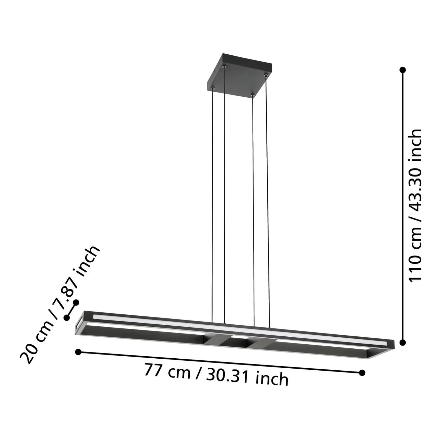 EGLO connect LED-riippuvalaisin Savilanas-Z, CCT, musta