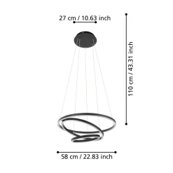 EGLO connect Lobinero-Z LED-riippuvalaisin, musta