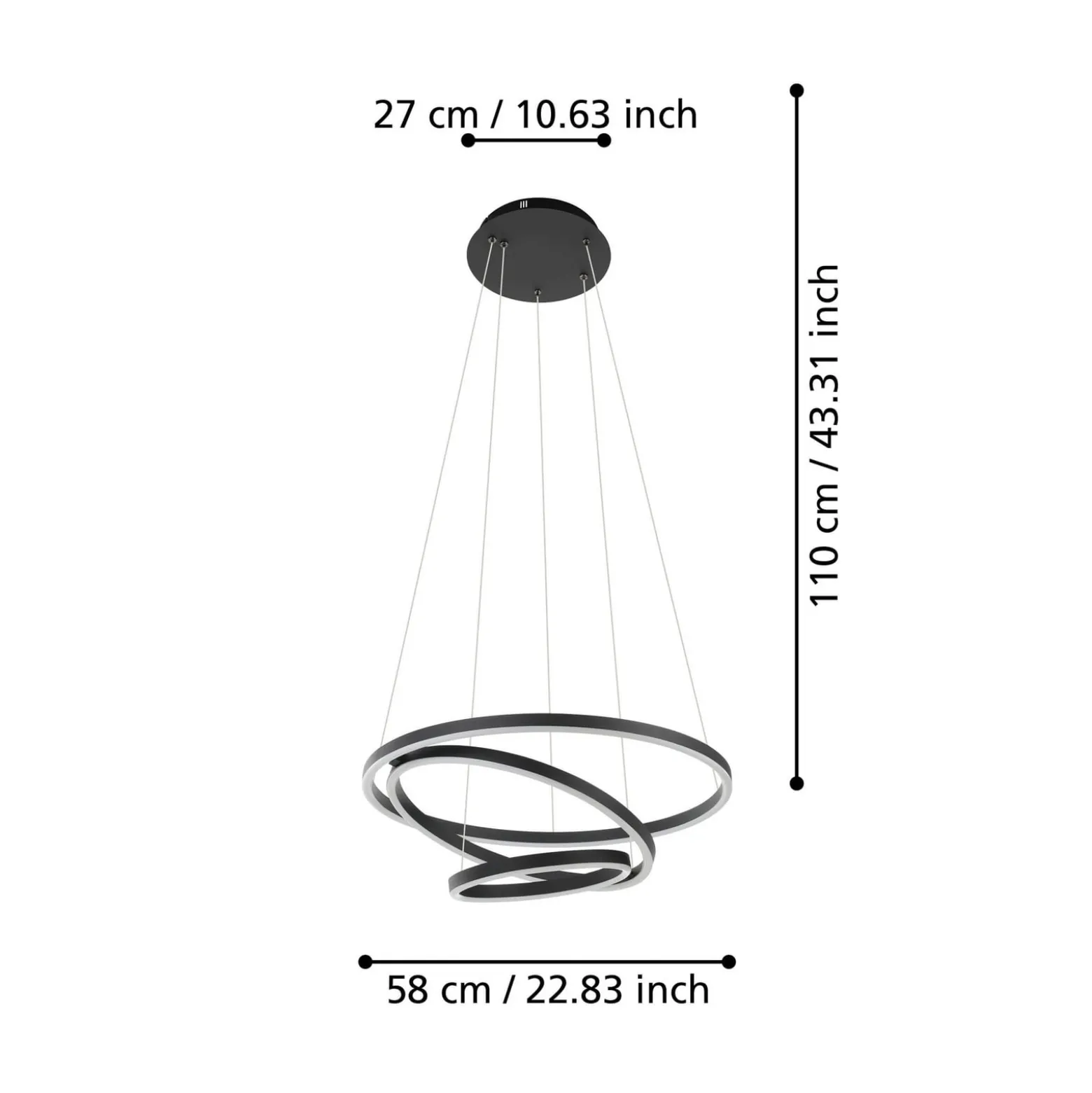 EGLO connect Lobinero-Z LED-riippuvalaisin, musta
