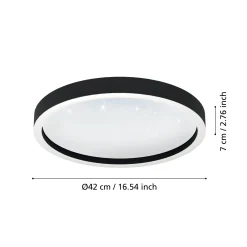 EGLO connect Montemorelos-Z, RGBW, musta, Ø42cm