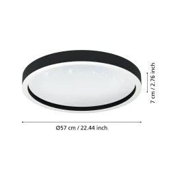 EGLO connect Montemorelos-Z, RGBW, musta, Ø57cm