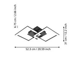 EGLO connect Paranday-Z -LED-kattovalaisin 2x 52cm
