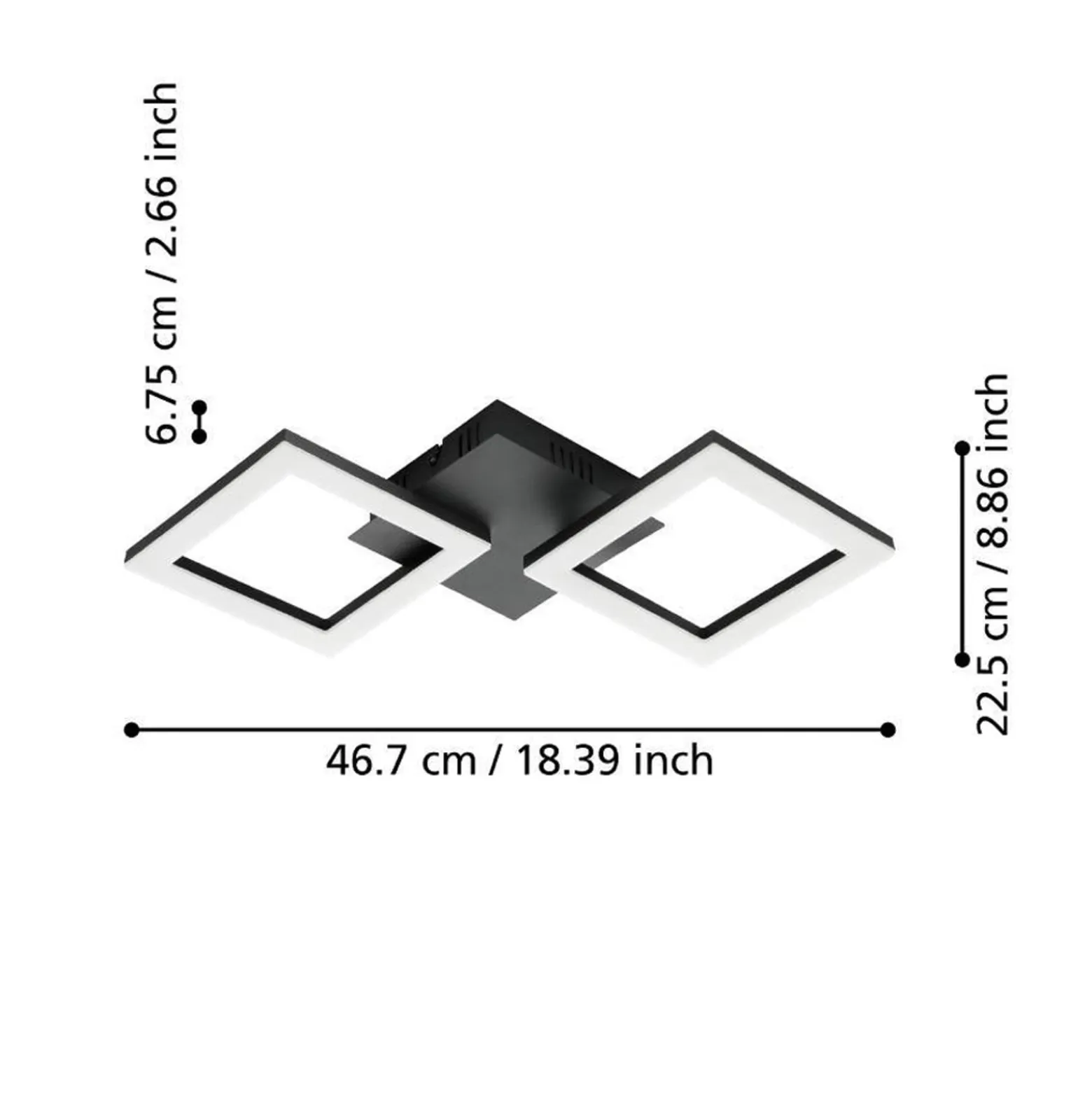EGLO connect Paranday-Z -LED-kattovalaisin 2x 47cm