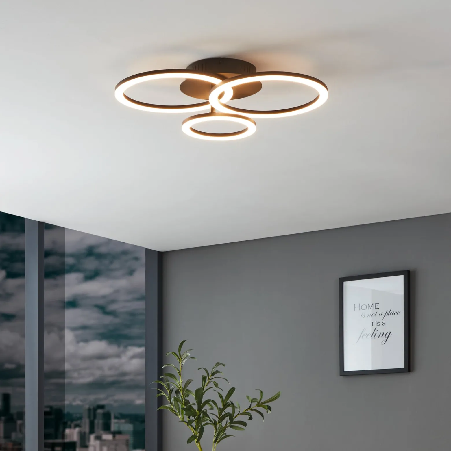 EGLO connect Parrapos-Z -LED-kattovalaisin, 3x