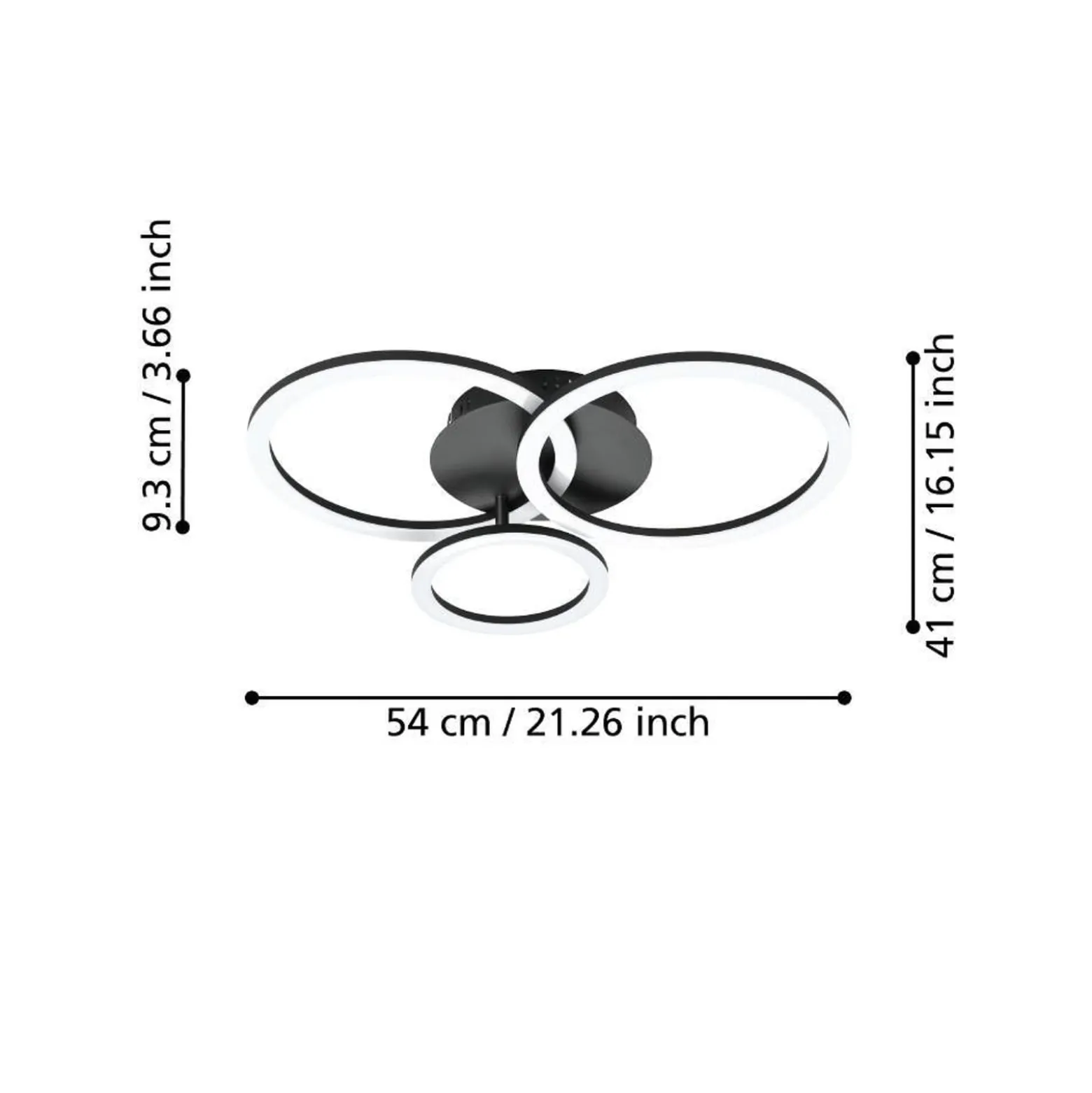 EGLO connect Parrapos-Z -LED-kattovalaisin, 3x