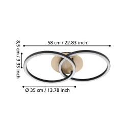 EGLO connect Smart LED-kattovalaisin Lomaltas-Z, 58 cm, 3800 lm