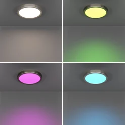 EGLO connect Smart-LED-pinta-asennettava valaisin Fueva 6-Z, harmaa, Ø 21cm