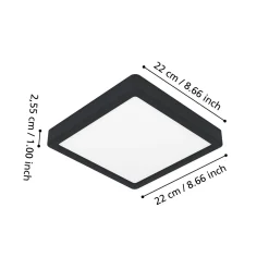 EGLO connect Smart-LED-pinta-asennettava valaisin Fueva 6-Z, musta, 22 cm