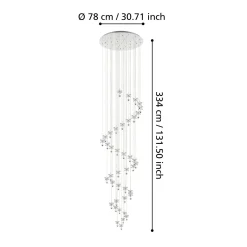 EGLO Stars of Light LED-riippuvalaisin Pianopoli kromi 78x334 cm