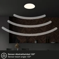 Ekos LED-kattovalaisin, sensori, Ø 26 cm