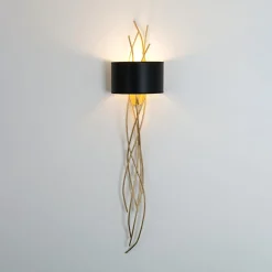 Elba lungo seinävalaisin, kulta/musta, korkeus 144 cm, rautaa