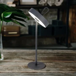 Ella LED ladattava pöytävalaisin, magneettinen, harmaa