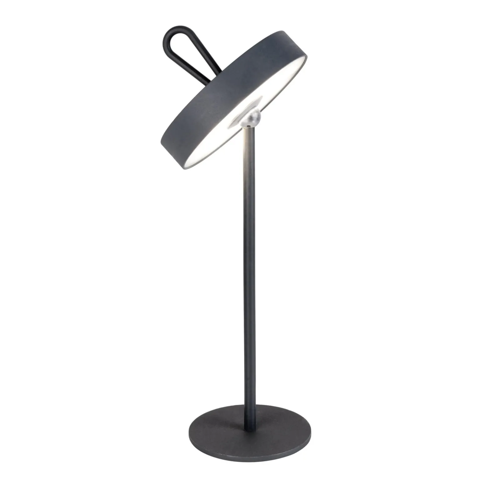 Ella LED ladattava pöytävalaisin, magneettinen, harmaa