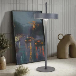 Ella LED ladattava pöytävalaisin, magneettinen, harmaa