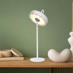Ella LED ladattava pöytävalaisin, magneettinen, valkoinen