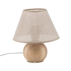 Envostar Gill pöytälamppu, puu luonnonväri/varjostin beige