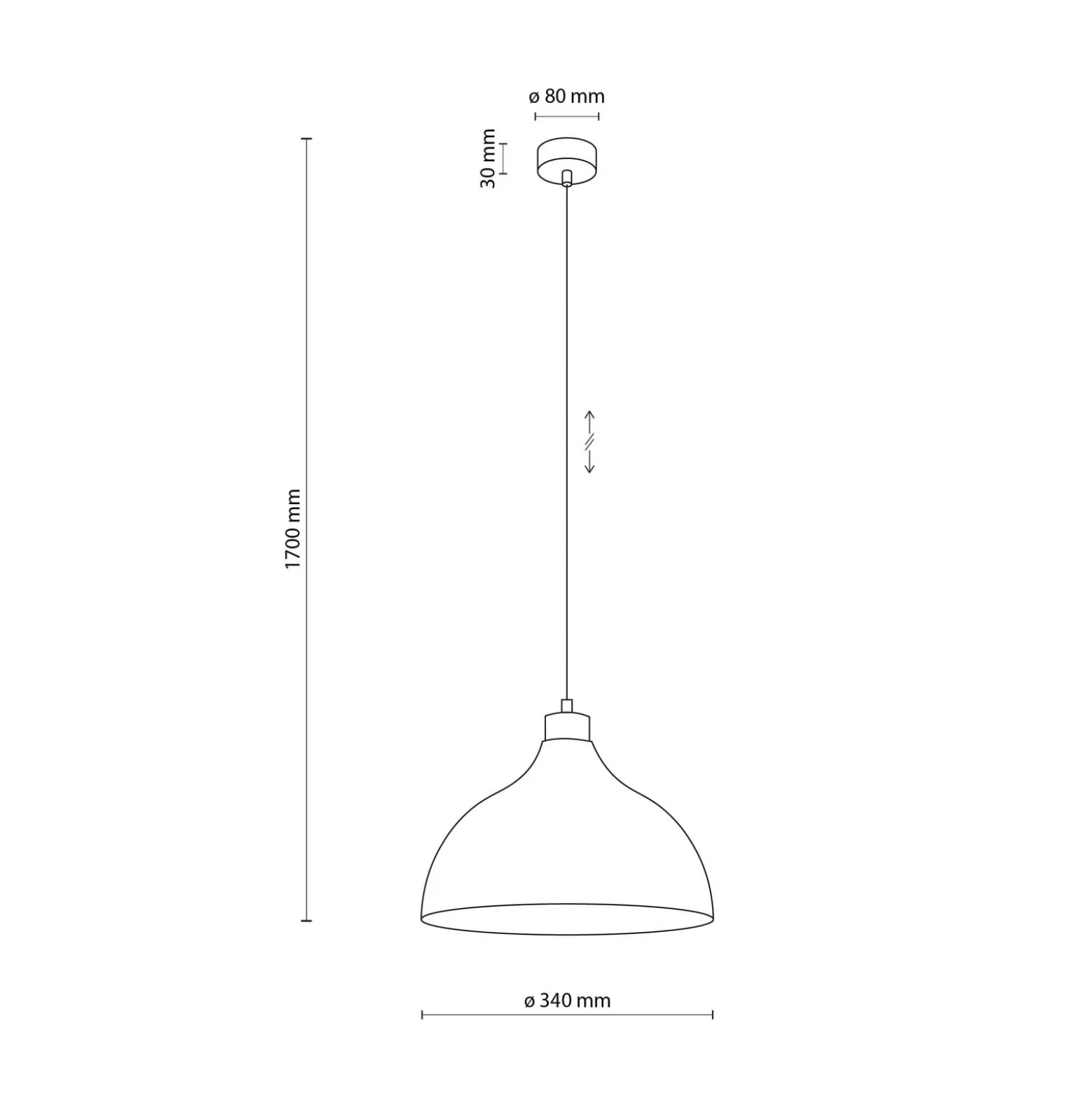 Envostar Kaitt-riippuvalaisin, ruskea, Ø 34 cm, puuosat
