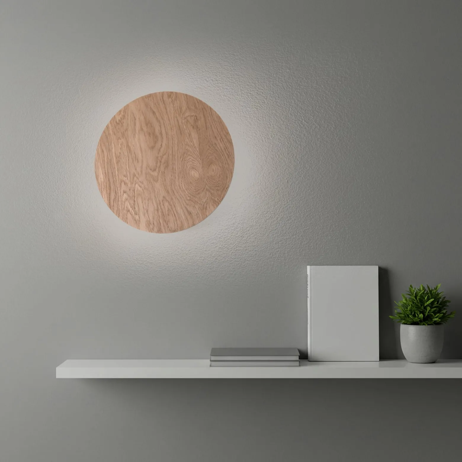 Envostar seinävalaisin Rito, vaalea puu, Ø 30 cm