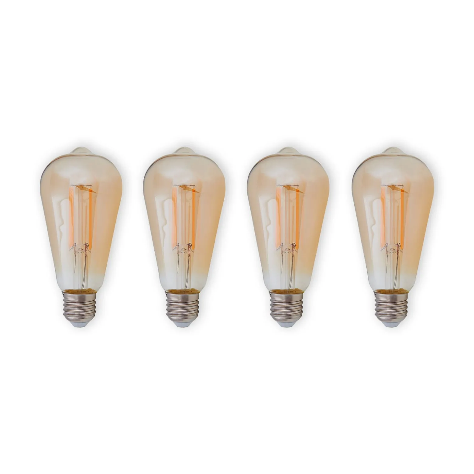 E27 rustiikki LED-lamppu 6W meripihka 1800K 4kpl