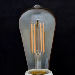E27 rustiikki LED-lamppu 6W meripihka 1800K 4kpl