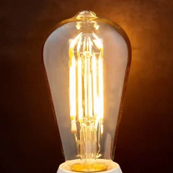E27 rustiikki LED-lamppu 6W meripihka 1800K 4kpl