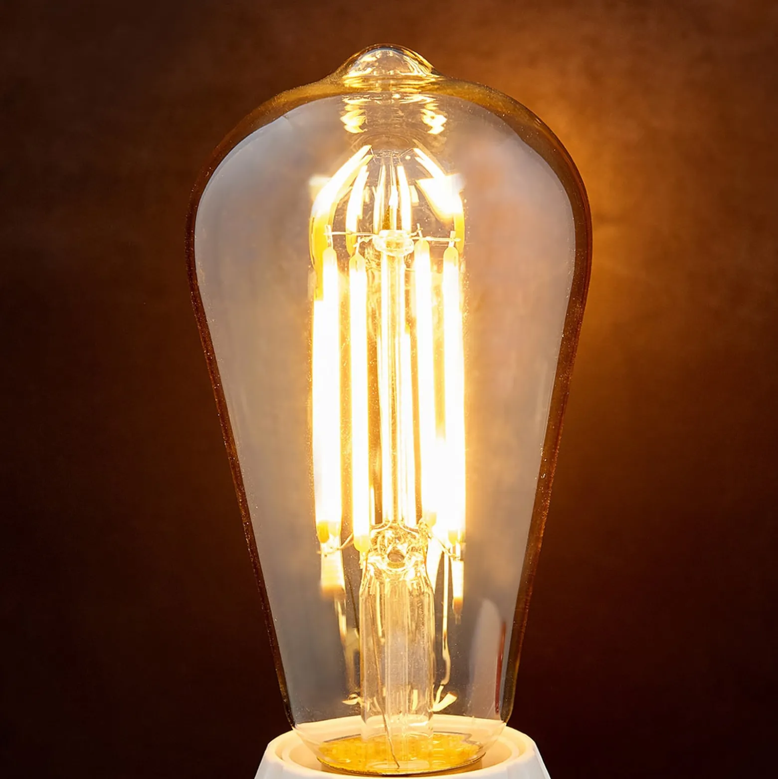 E27 rustiikki LED-lamppu 6W meripihka 1800K 4kpl