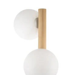 Estera lattiavalaisin, opaalilasi, puurunko, 132 cm, 3-valo, 3 valoa